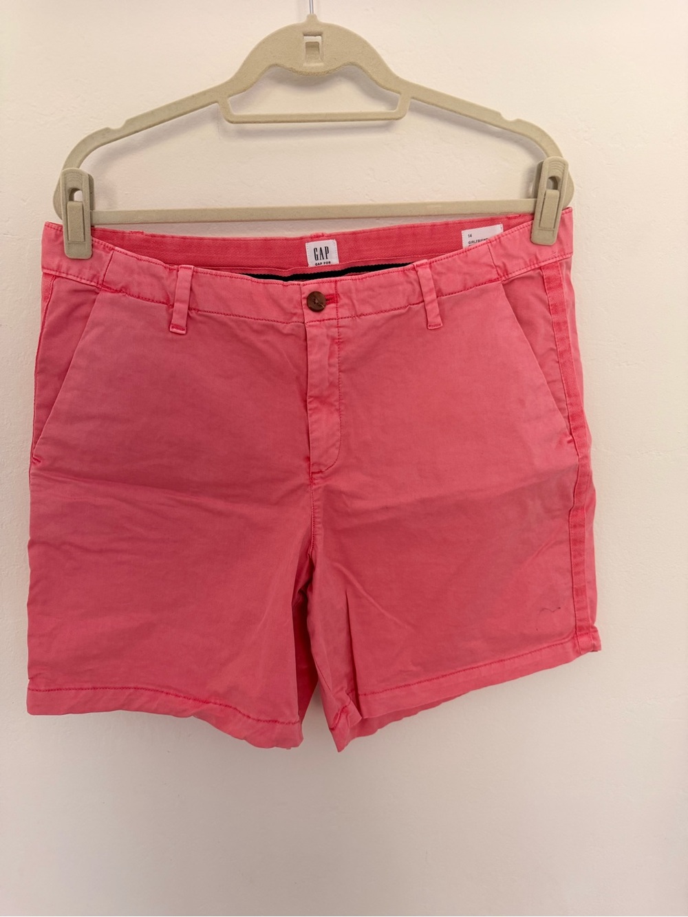 GAP Women's Coral Pink Chino Bermuda Shorts